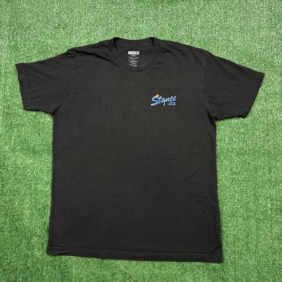 Stance Graphic T Shirt Men's SizeL Black Short Sleeve Chicken & Waffles Logo Tee - Picture 2 of 9